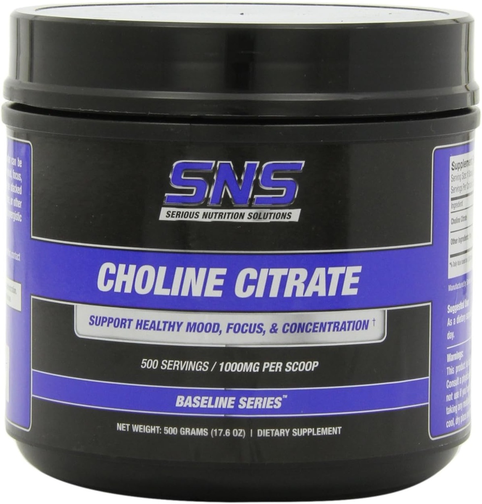 Serious Nutrition Solution Choline Citrate Powder, 500 Grams