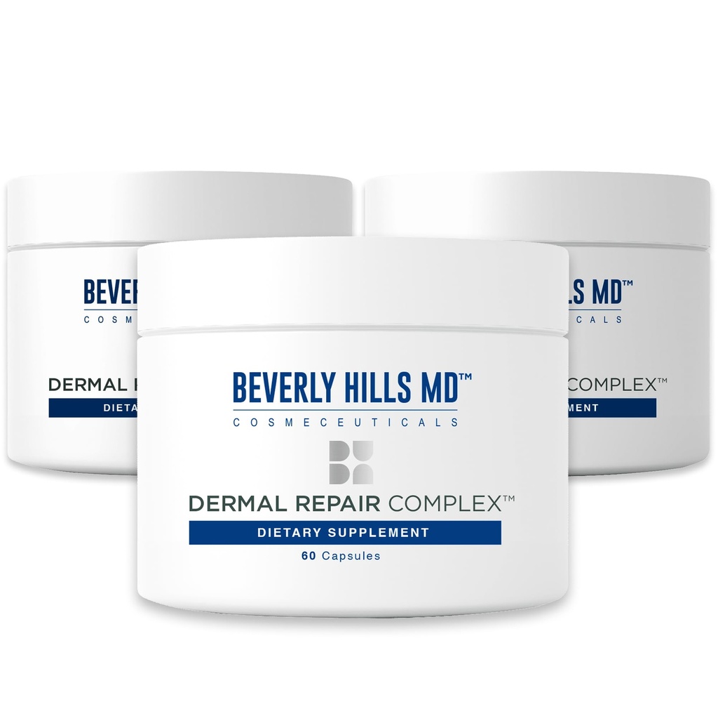 Beverly Hills MD Dermal Repair Anti-Aging Supplement - Hyaluronic Acid, Collagen, Vitamins for Smooth, Plump Skin (3)