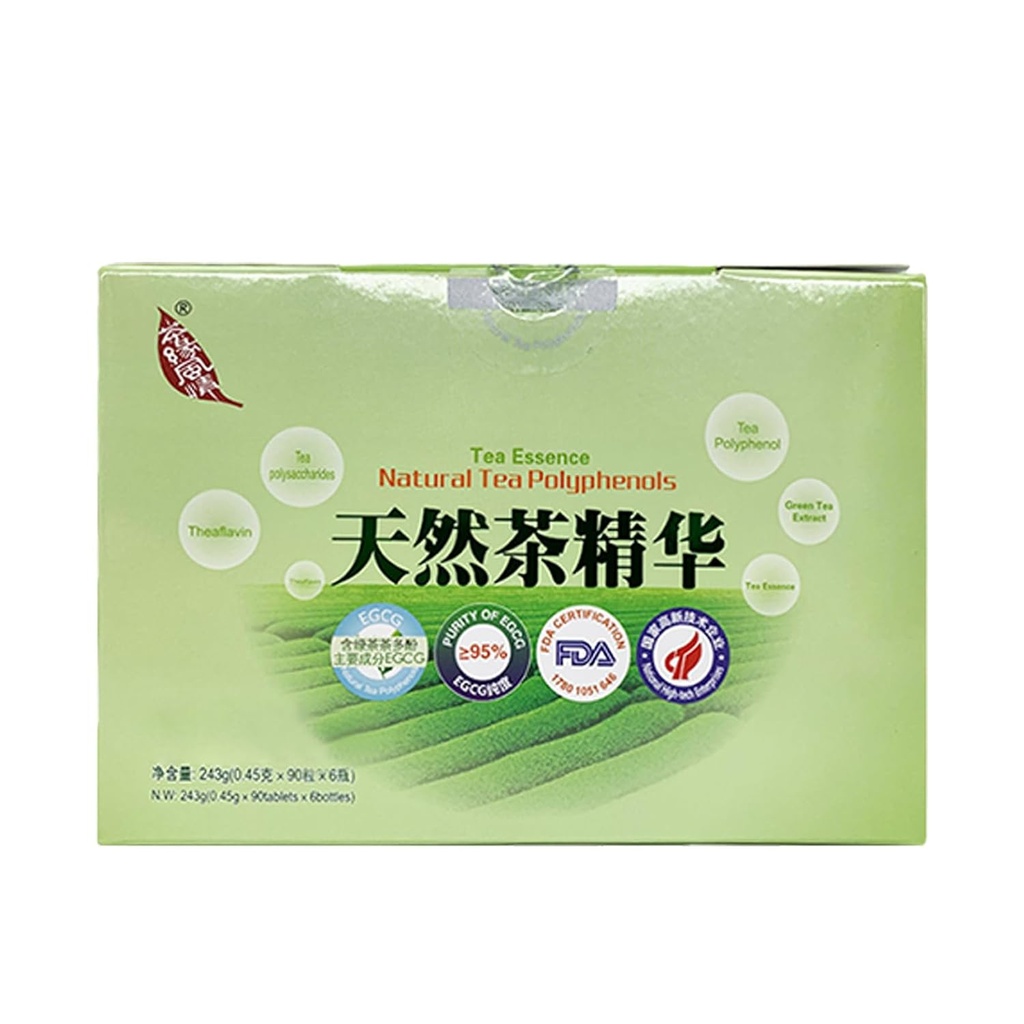 Green Tea Extract,New Tea Era,Natural Tea polyphenols Tablets,Tea Essence,90tablets/bottle,6bottles/box