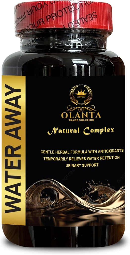 Water Away Supplement - Natural Support Immune System, Water Away Gentle Herbal, Support Water Retention, Tart Cherry - 1 Bottle 60 Capsules
