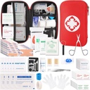 Mini Travel First Aid Kit, Emergency Kit with 201PCS First Aid Supplies and Waterproof Compact Bag, Survival Medical Kit for Home Car Office Camping Hiking