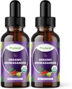 Phytoral Organic Ashwagandha Liquid Drops for Adults - Potent Liquid Ashwagandha Root Extract for Energy and Mood Support - Tincture Vegan Non-GMO Gluten & Alcohol-Free (240 Servings)