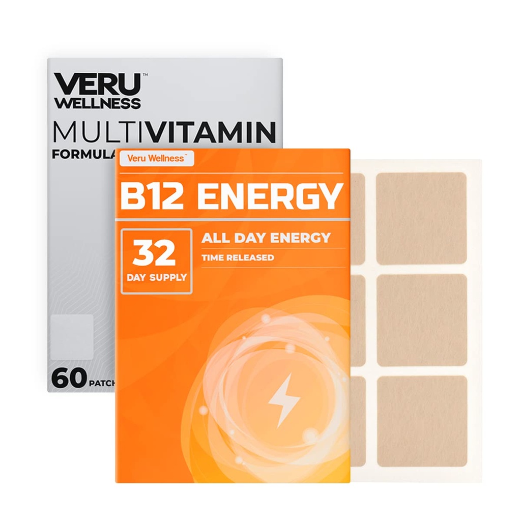Veru Wellness Bariatric Multi, B12 with Iron - Post Bariatric Gastric Bypass and Sleeve Gastrectomy - Non Ingest Patch - 60 Patches