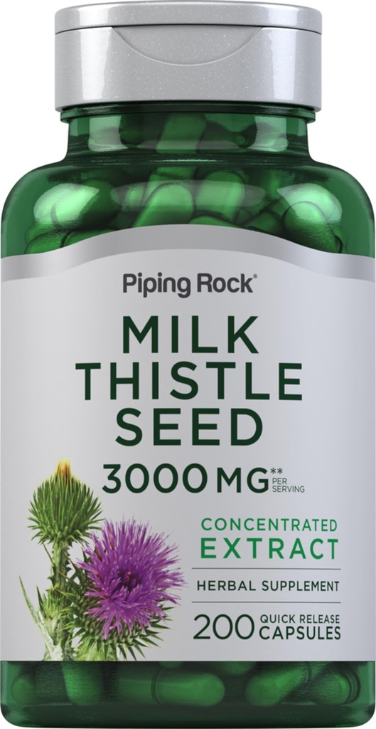 Piping Rock Milk Thistle Supplement | 200 Capsules