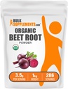 BulkSupplements.com Organic Beet Root Powder - Superfood Supplement, Beet Root Supplements - Vegan & Gluten Free, 3.5g per Serving, 1kg (Pack of 5) (11 lbs)