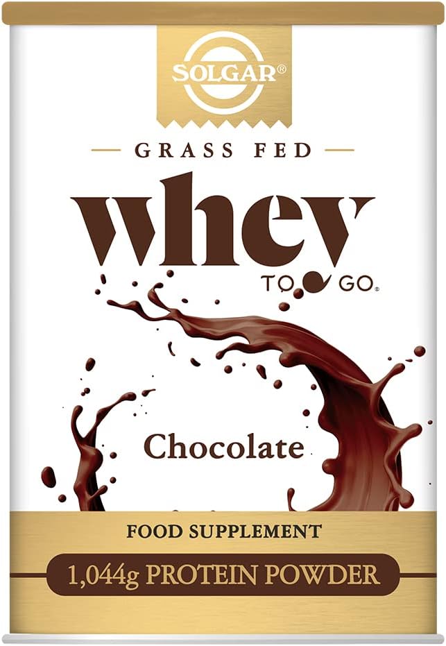 Solgar Whey To Go Protein Powder, Chocolate, 42 oz - Isolate and Concentrate - Mixes Easily for Smooth Taste - Gluten-Free - 20g Protein per Serving