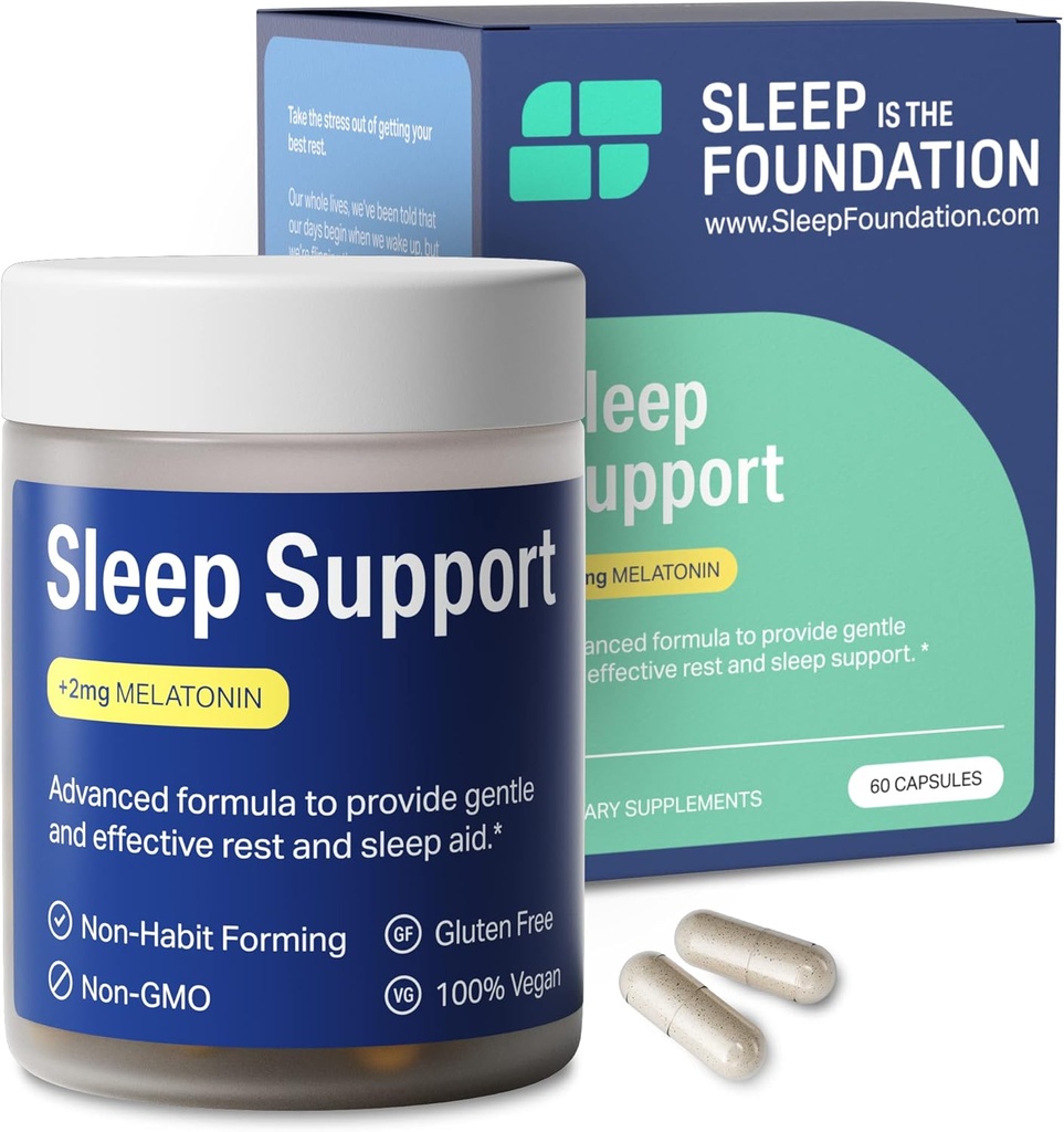 Sleep Aid with 2mg Melatonin - Sleeping Pills with GABA, L-Theanine & Chamomile - Non-Habit Forming Sleep Supplement, 60 Capsules