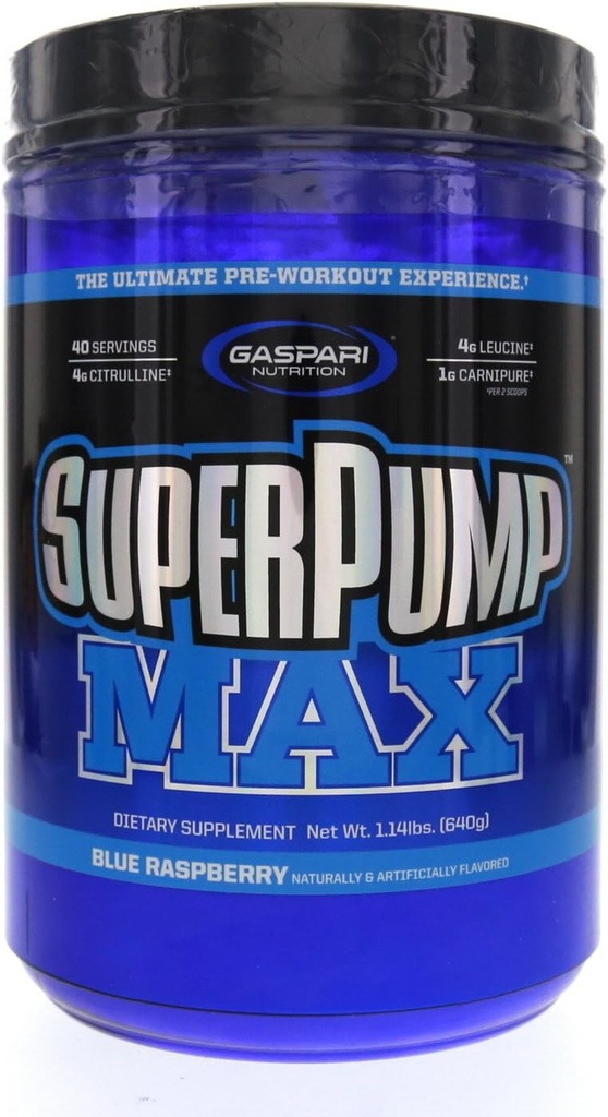 Gaspari Nutrition SuperPump Max Blue Raspberry Ice - 1.41 lbs