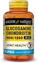 MASON NATURAL Glucosamine Chondroitin 1500/1200 with Vitamin C, Supports Joint Health for Normal Flexibility & Mobility*, 60 Capsules