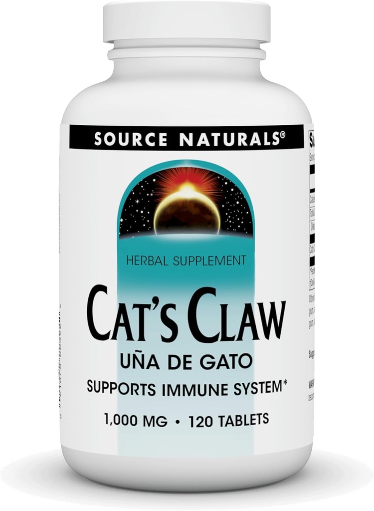 Source Naturals Cat's Claw Bark UNA de Gato 1000 mg Dietary Supplement - Supports Immune System - 120 Tablets