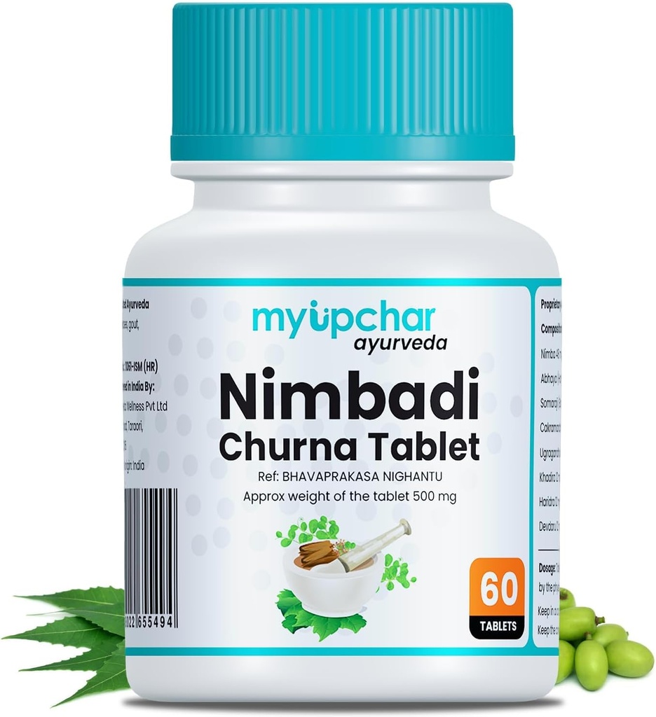 Generic Ayurveda Nimbadi Churna Tablets for Clean Body and Healthy Skin, Free from Chemicals, parabens, Mineral Oils, or Petroleum (60 Tablets)