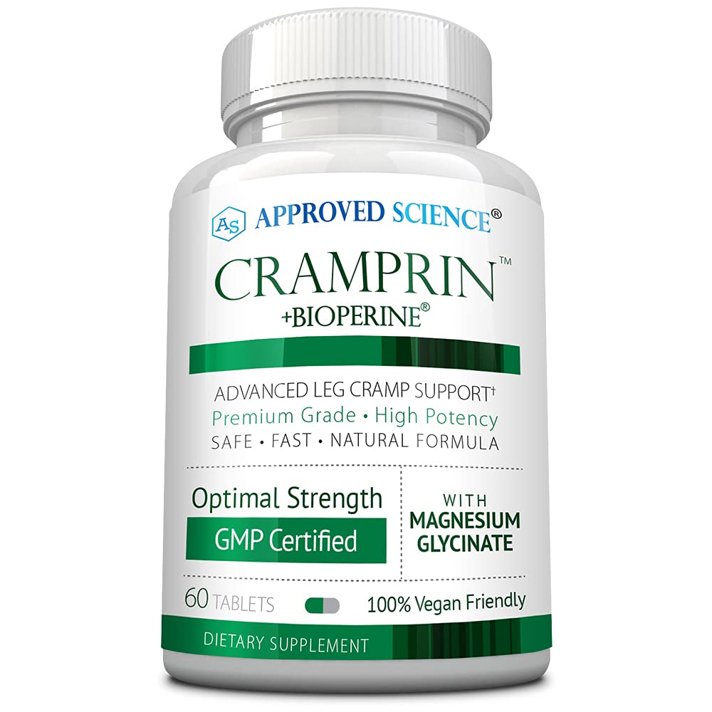 Approved Science Cramprin - High Absorption Magnesium, Vitamin B Complex, BioPerine - Muscle Cramps - 1 Month Supply - 60 Capsules - Vegan