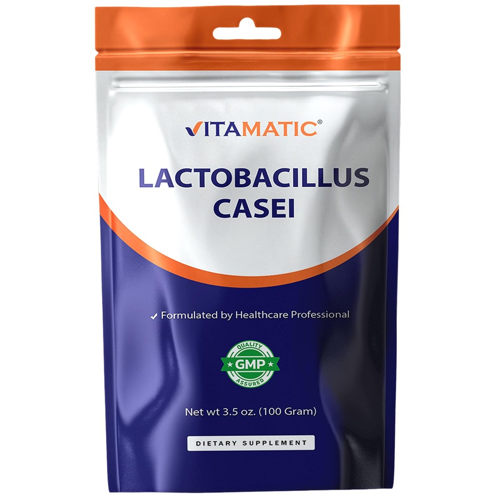 Vitamatic Lactobacillus Casei Probiotic Powder - Digestive Health Support - 100 Gram (3.5 OZ) - 100 Servings