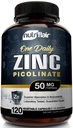 NutriFlair Zinc Picolinate 50mg, 120 Capsules - Maximum Absorption Zinc Supplement Pills - Immune System Booster, Immunity Defense, Powerful Non-GMO Antioxidant - Compare to gluconate, Citrate, Oxide