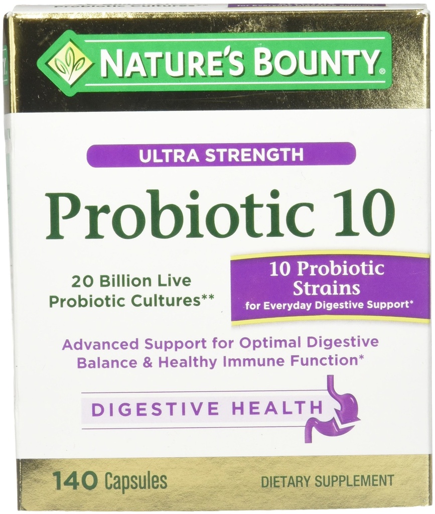 Nature's Bounty Ultra Strength Probiotic 10, 140 Capsules