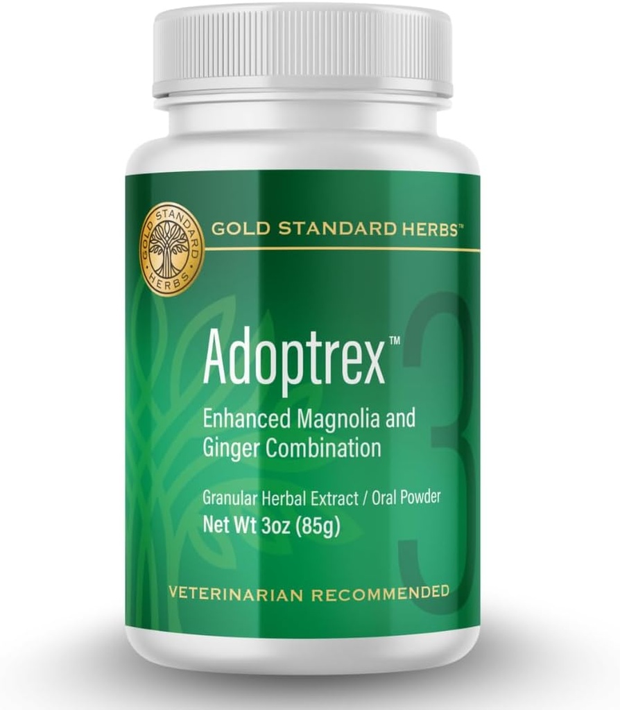 Adoptrex Gut and Pancreatic Function Support Supplement for Dogs by Gold Standard Herbs, All Natural Magnolia and Ginger Combination Powder (85 gram)