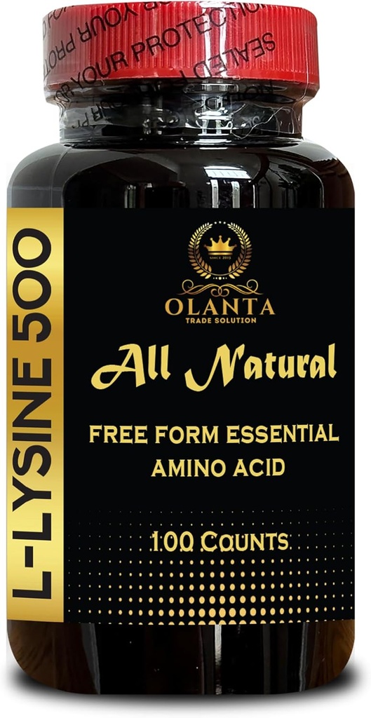 L-LYSINE Supplement Amino ACIDS - L-Lysine HCL Pills, Essential Amino Acid Supplement for Immune Support, Muscle Development, Healthy Joints - 1 Bottle 100 Counts
