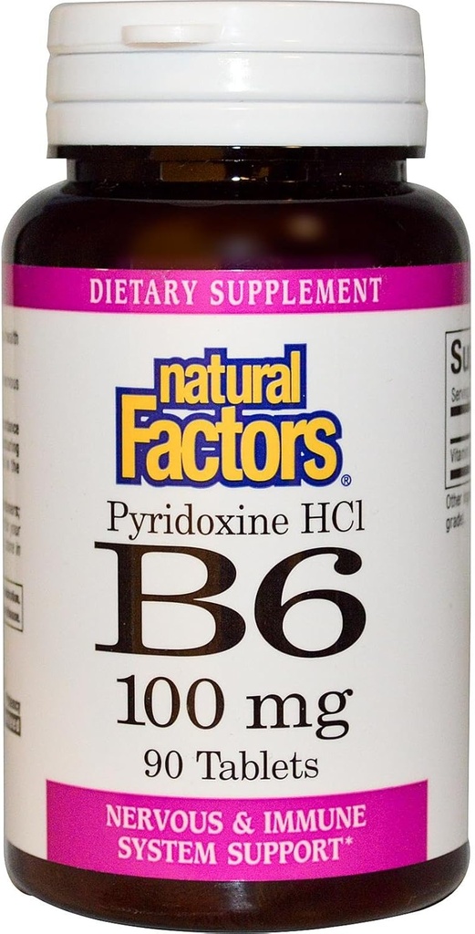 B-6 Pyridoxine HCL 100mg Natural Factors 90 Tabs