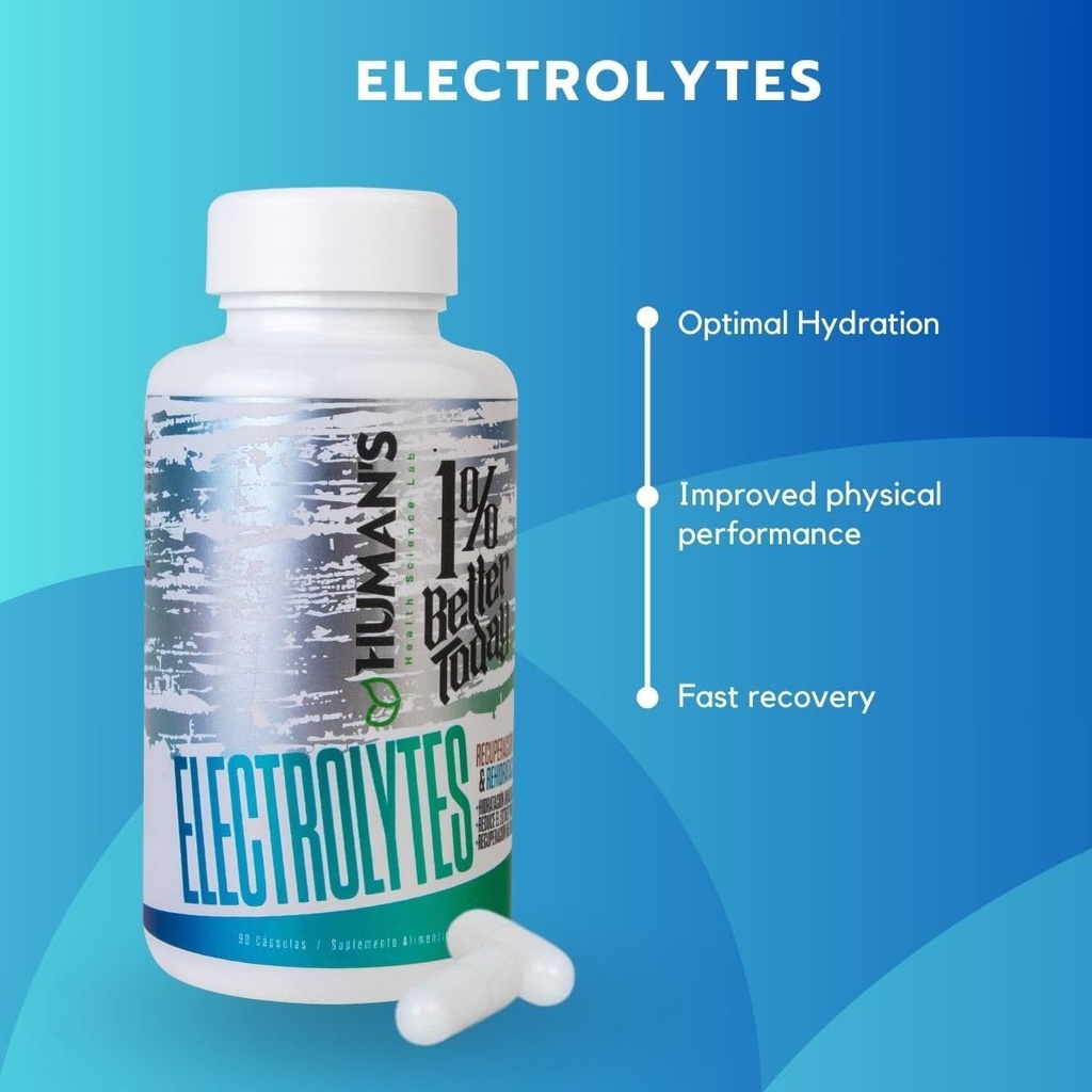 HUMAN'S LAB Health Electrolyte Complex Capsules, Advanced Hydration, Physical Performance and Recovery Support, 90 Capsules
