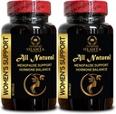 Menopause Support Supplement - Herbal Complex with Black Cohosh for Menopause Hot Flashes, Wild yam Root Powder Organic USA, Natural Menopausal Support - 2 Bottles 120 Capsules
