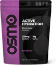Osmo Active Hydration Electrolyte Powder (2lb Resealable Bag) - Includes Sodium, Magnesium, Potassium, Carbs & Vitamins, Cane Sugar - All Natural Ingredients, 3X Faster Hydration Black Berry