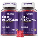 Melatonin Gummies 10mg 20mg for Adults, Melatonin 10 mg per Gummy with Ashwagandha, Magnesium Glycinate, GABA, L-theanine, Valerian Root & Lemon Balm, Rest Support Supplement, Grape Flavor, 2-Pack