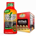 Vitamin Energy Focus+ Extra Strength Energy Shot Mango 48 Pack, 260mg Natural Caffeine, B-Vitamins, CoQ10, Amino Acids, Focus, Productivity & Clarity, Zero Sugar, Gluten-Free, 1.93 fl oz