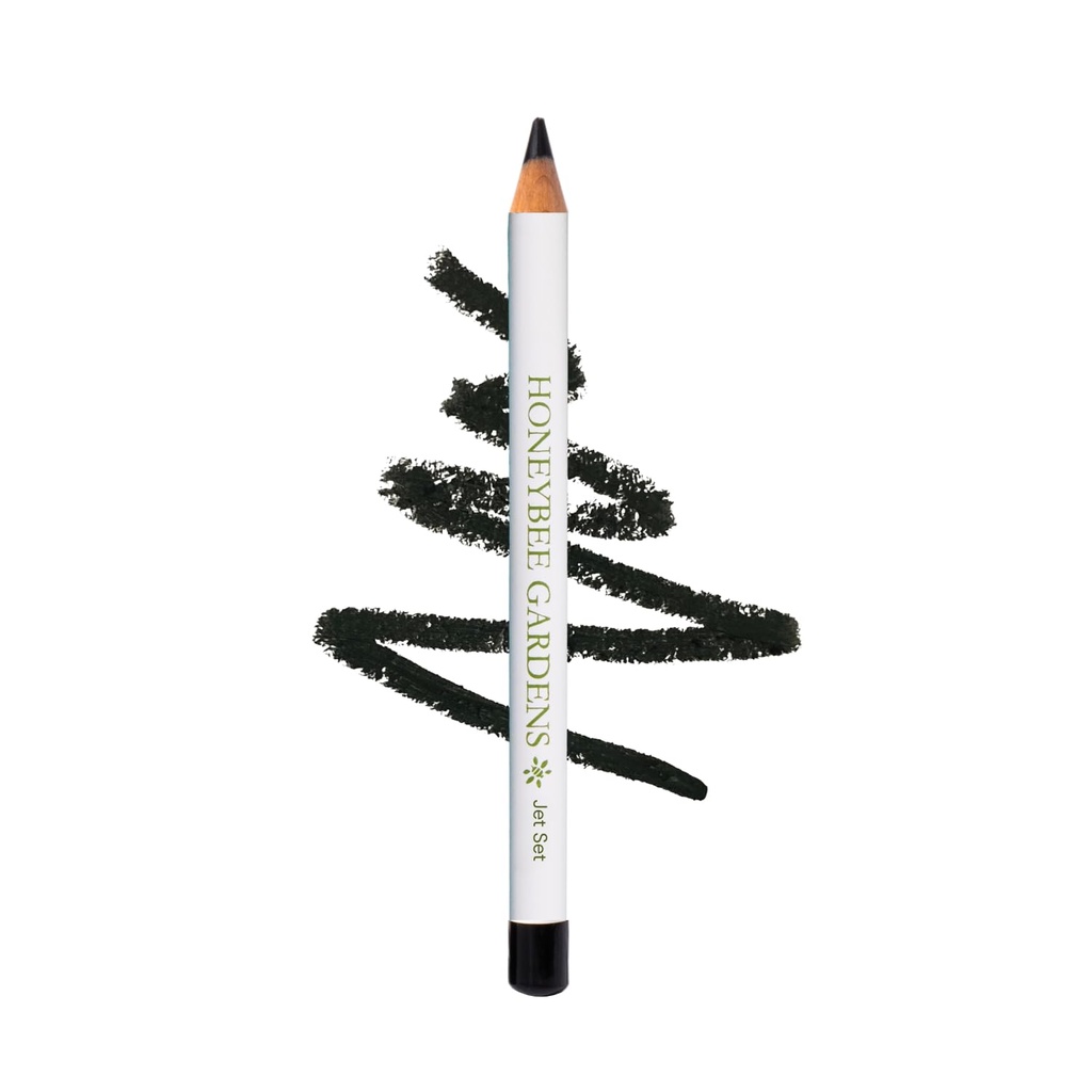 Honeybee Gardens Effortless Eye Liner Pencil in Jet Set Black, Rich Pigmentation, Smooth, Long-Wearing, Vegan, Gluten-Free