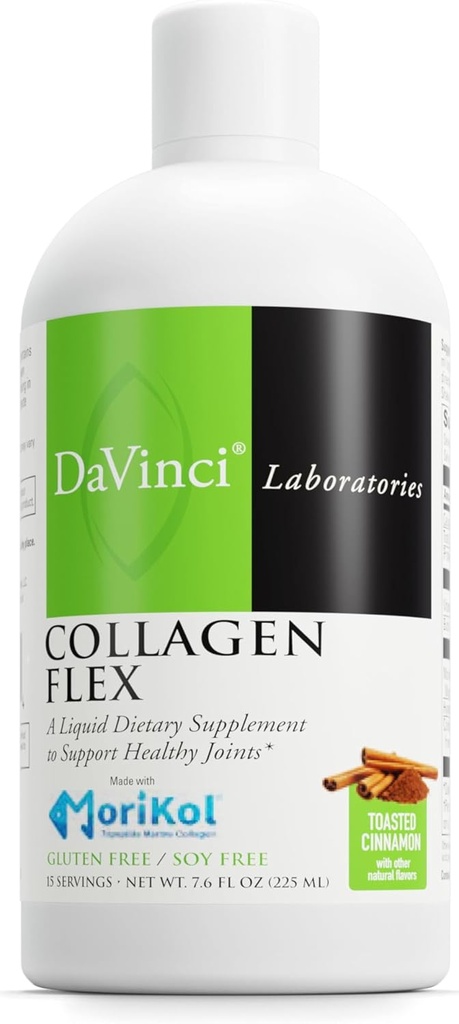 DAVINCI Labs - Collagen Flex - A Liquid Dietary Supplement to Support Healthy Joints - Toasted Cinnamon - Gluten Free, Soy Free - 7.6 fl oz