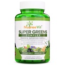 NutreeVit SuperGreens - Spirulina, Chlorella, Wheatgrass + More - Nutrient-Packed Green Blend