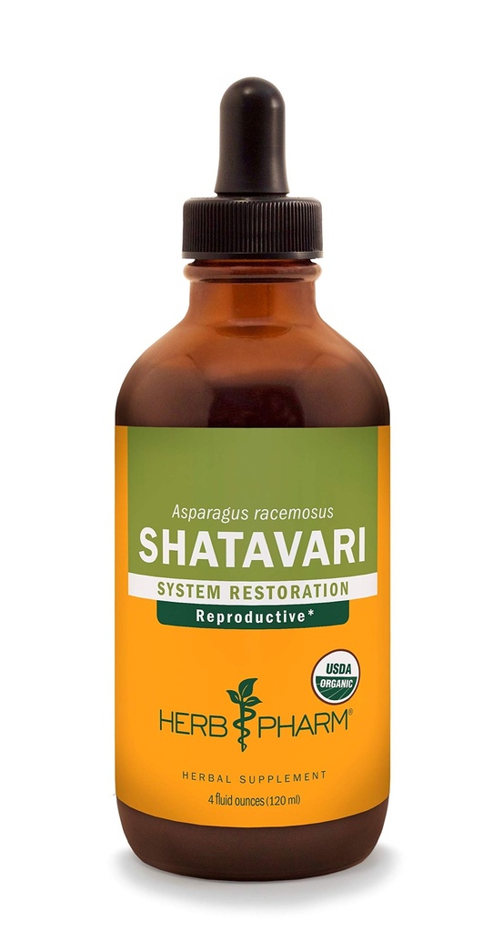 Herb Pharm Certified Organic Shatavari Liquid Extract for Female Reproductive System Support - 4 Ounce