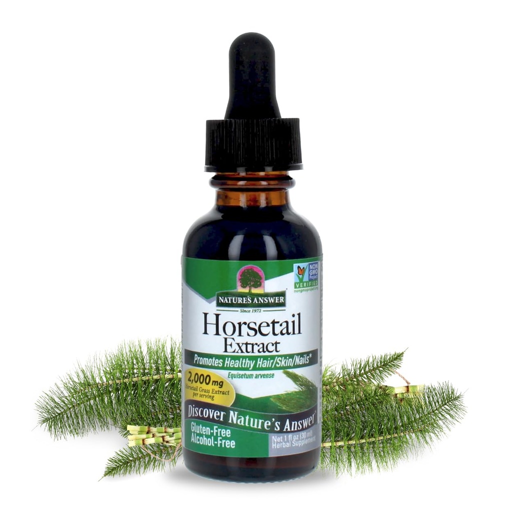 Nature's Answer Horsetail Herb | Promotes Healthy Hair, Skin & Nails | Made in the USA | Gluten-Free, Alcohol-Free, Kosher Certified & No Preservatives 1oz