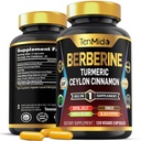 Berberine Supplement - 7in1 Formula - Combine with Turmeric, Royal Jelly, Ceylon Cinnamon, Ginkgo Biloba, Ginger & Black Pepper - Digestive Health, Immune Support - 120 Capsules