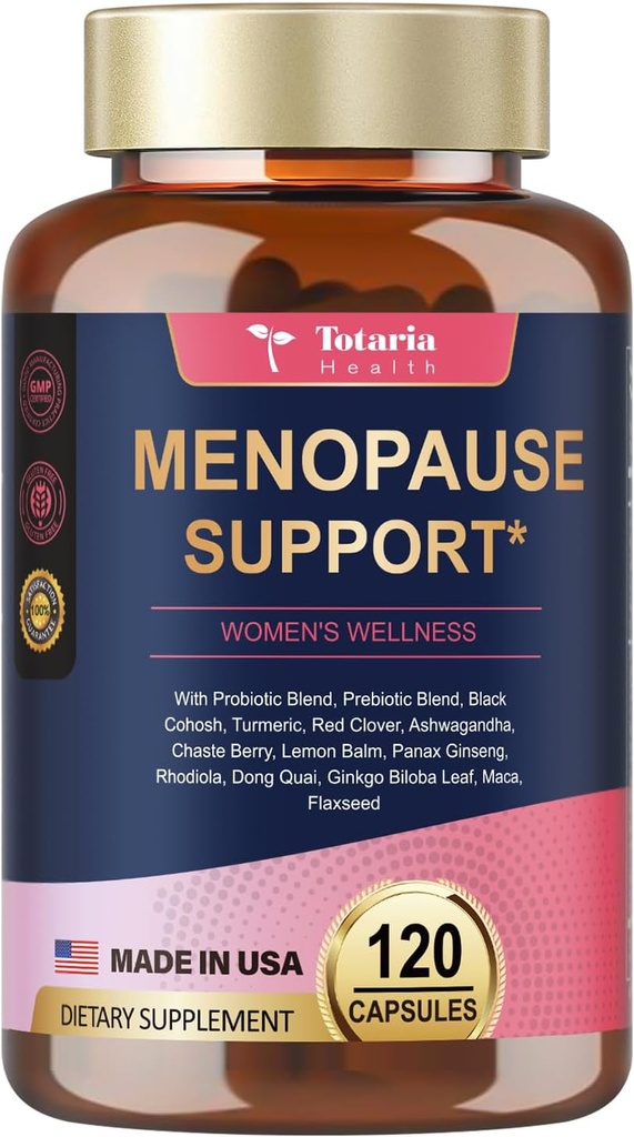 Menopause Supplements for Women, Multibenefit & Complete Black Cohosh Menopause Probiotics for Women, Natural Ingredients, Red Clover, DIM and More