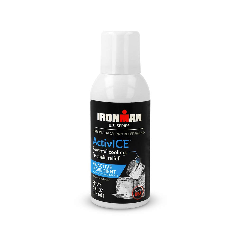 Curad IRONMAN ActivICE Cooling Spray, Topical Pain Relief for Arthritis, Joint, Muscle, Back & Body Aches & Pain, 4 oz (1 count)