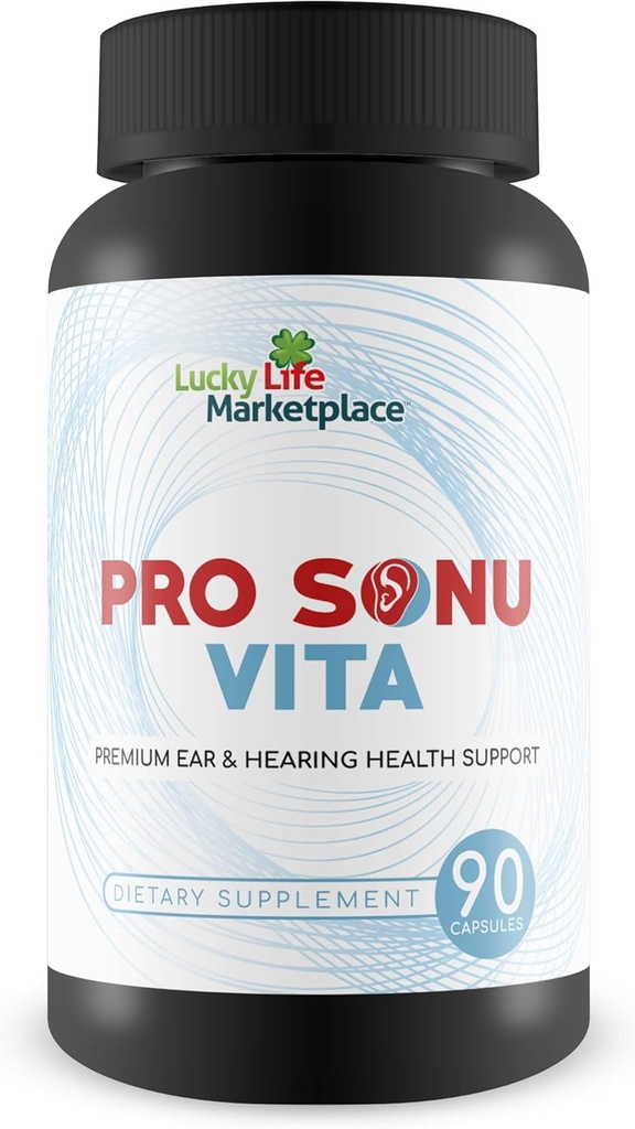 Pro Sonu Vita - Natural Ear Support Supplement - Promote Improved Auditory Function & Hearing with Vitamins, Minerals, Antioxidants, & Herbal Extracts - Aid Inner Ear & Middle Ear Health