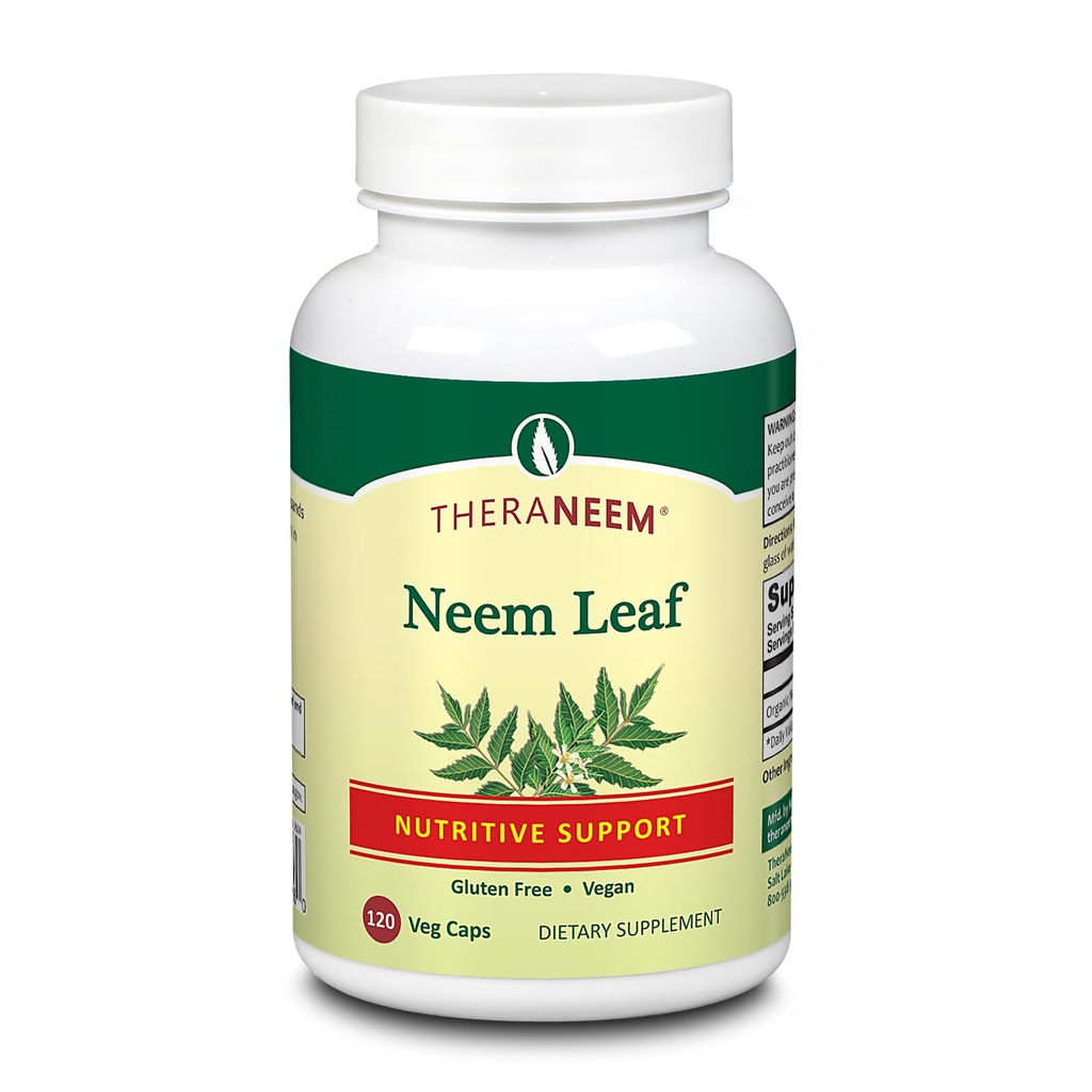 THERANEEM Neem Leaf Capsules - Powerful Nutritive Support with Antioxidants and More - Vegan, Gluten Free, 60 Day Guarantee - 120 Servings, 120 VegCaps