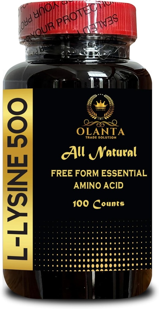 L-LYSINE 500 - Free Form Amino Acids, L Lysine Complex, Immune Support, Lip & Skin Health Supplement, Support Hormone Regulation, L-Lysine Supplement - 1 Bottle 100 Counts
