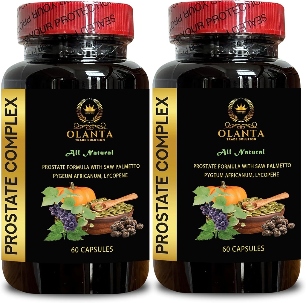 Generic Natural Prostate Complex - Prostate Support Supplement for Mens Health | Saw Palmetto for Men | Prostate Herbal Complex | Non-GMO | Urinary Tract | Lycopene, Pygeum, Pumpkin Seed- 2 Bottles
