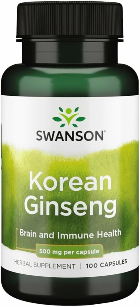 Swanson Korean Ginseng 500 Milligrams 100 Capsules