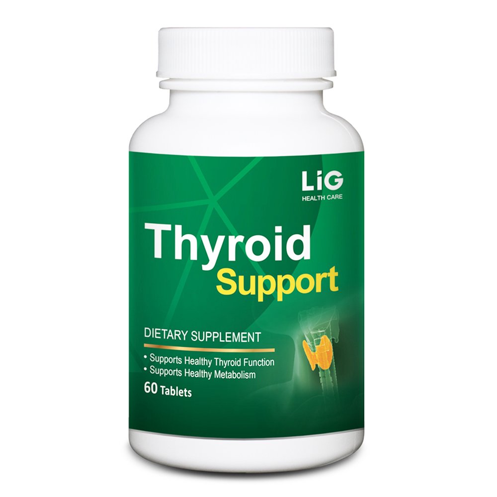 LIG Thyroid Support-Natural Herbal Supplement for Goiter & Hashimoto's - Hormone Balance & Metabolism Regulation – Maintain Gland Function - Iodine Free Formula – 60 Tablets