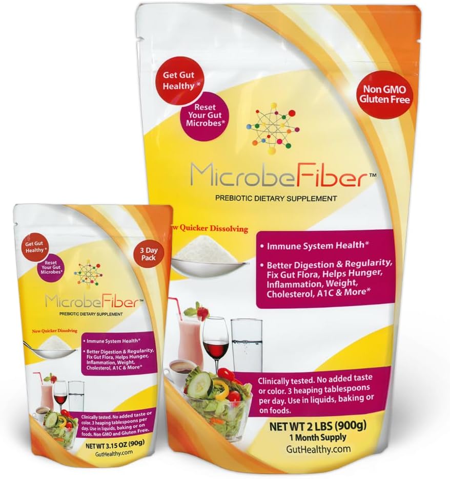 Prebiotic Soluble Fiber - Reset Gut Microbes & Get Gut Healthy - 30 Day Supply with Bonus 3-Day Pack