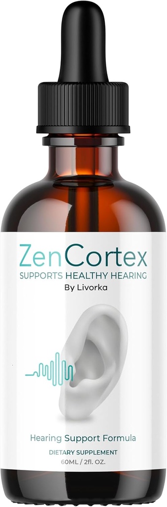 LIVORKA ZenCortex Drops, Liquid Supplement, Ear Drops, Hearing Support Formula, 1 Bottle for 30 Days