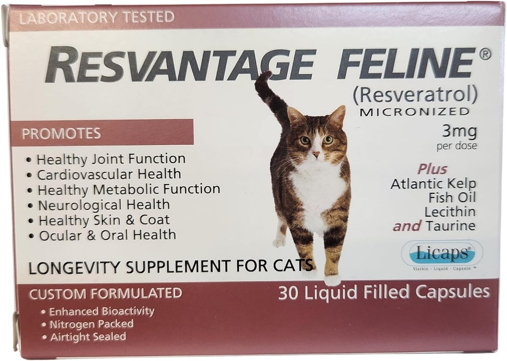 Feline - Resveratrol - The Longevity Supplement for Cats - 30 Capsules