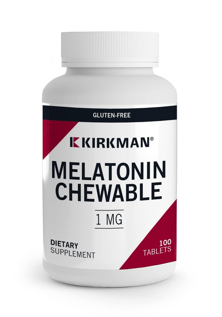 Kirkman - Melatonin 1 mg Chewable Tablets - 100 Tablets - Promotes Sleep - Refreshing Mint Flavor - Hypoallergenic