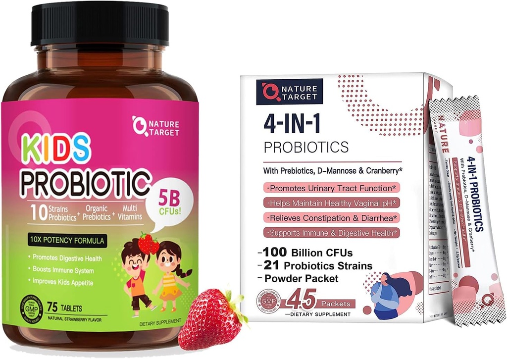 NATURE TARGET Probiotics-for-Women + Kids Probiotic Chewable