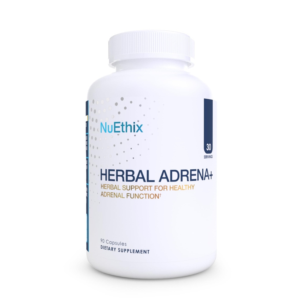 NuEthix Formulations Herbal Adrena+, Adrenal Support Supplements for Women & Men, Cortisol Support, Improve Energy Levels & Mood, Includes Cordyceps & Ashwagandha, Non-GMO, Gluten Free, 30 Servings