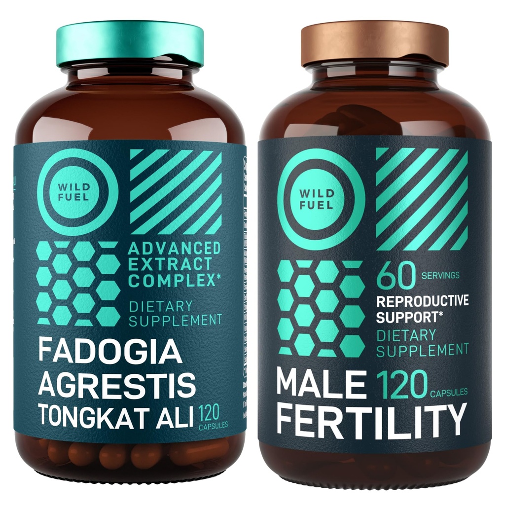 WILD FUEL Male Fertility and Fadogia Agrestis Supplements Ultimate Men's Health Bundle