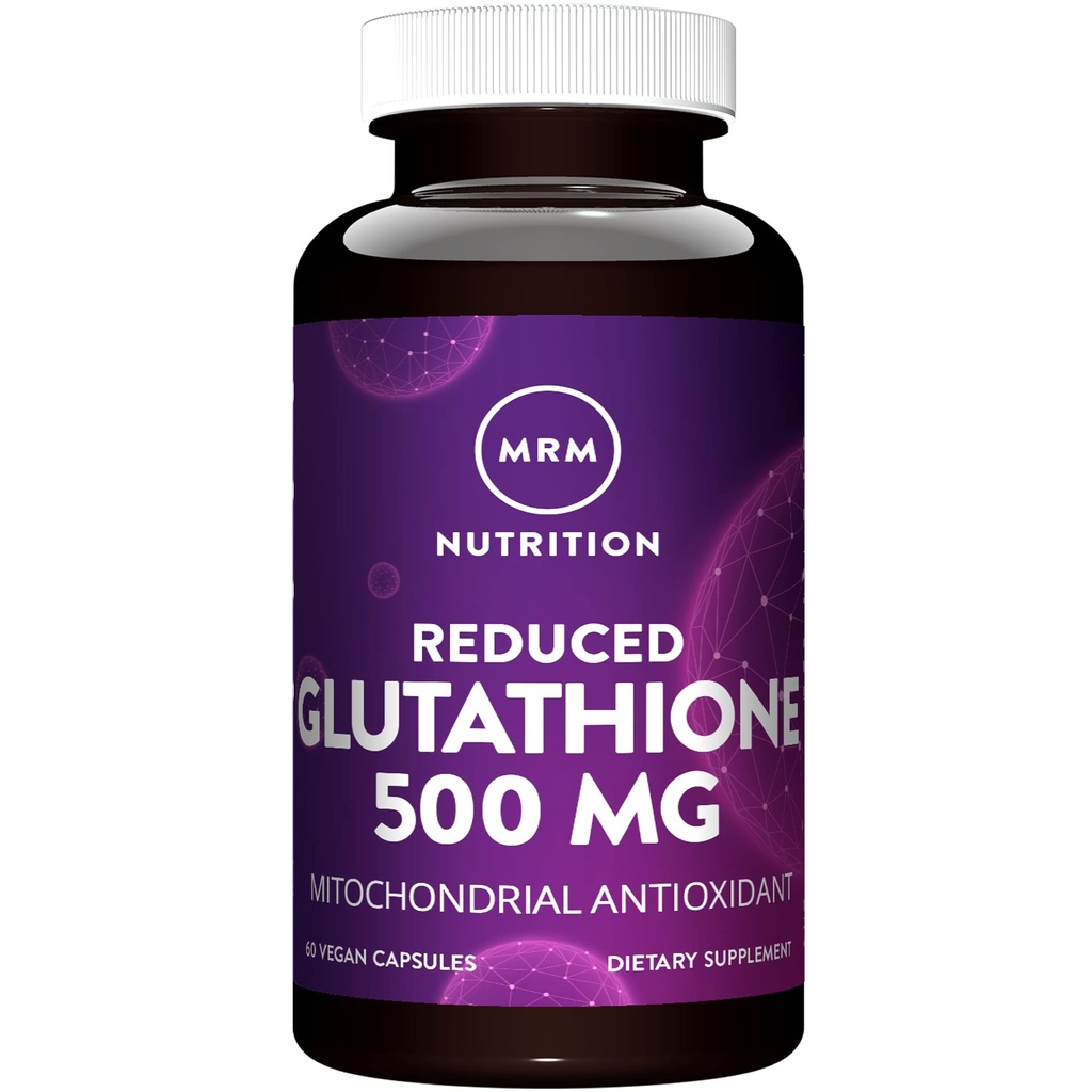 MRM Nutrition Reduced Glutathione Capsules - For Women & Men - Potent Antioxidant Support for Liver Health & Cellular Protection, 500mg Supplement, Gluten‑Free, Non‑GMO, Vegan - 60 Servings