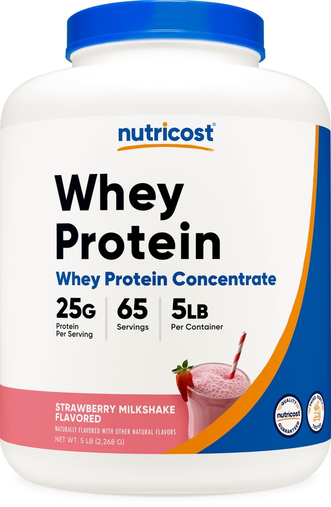 Nutricost Whey Protein Concentrate (Strawberry Milkshake) 5LBS